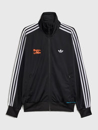 Adidas x Bad Bunny Barcelona Firebird Track Jacket Jacket unisex front product view | Dash Racegear — A lightweight Adidas Firebird jacket inspired by Bad Bunny Barcelona tour merch with bold streetwear energy.