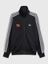 Adidas x Bad Bunny Barcelona Firebird Track Jacket Jacket unisex front product view | Dash Racegear — A lightweight Adidas Firebird jacket inspired by Bad Bunny Barcelona tour merch with bold streetwear energy.