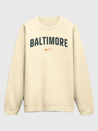 Baltimore Orioles 2026 City Connect Club 2-Hit Sweatshirt Sweatshirt unisex detail view 2 | Dash Racegear — Men’s Baltimore Orioles Nike 2026 City Connect cream Club 2-Hit sweatshirt, cozy fleece for relaxed game-day comfort.