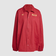 Adidas FC Bayern Anniversary 125 Coach Jacket Jacket unisex front product view | Dash Racegear — FC Bayern 125th Anniversary Jacket – Adidas Classic for Fans