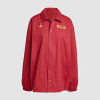 Adidas FC Bayern Anniversary 125 Coach Jacket Jacket unisex front product view | Dash Racegear — FC Bayern 125th Anniversary Jacket – Adidas Classic for Fans
