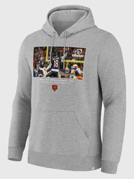 Bears Caleb Williams Flash Features Wild Card Hoodie Hoodie unisex detail view 2 | Dash Racegear — Grey Chicago Bears Caleb Williams Wild Card Hoodie with bold flash details, made for dedicated fans.