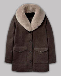 Yellowstone Beth Dutton Coat Coat unisex front product view | Dash Racegear — Beth Dutton Brown Shearling Coat