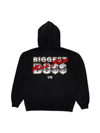 Rick Ross X Verzuz Biggest Boss Hoodie Hoodie unisex front product view | Dash Racegear — Black Rick Ross x Verzuz 2026 Biggest Boss fleece hoodie, heavyweight comfort, bold street style for unisex fans.