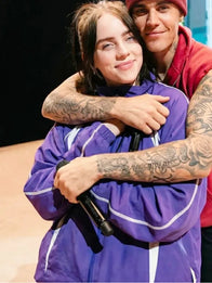 2026 Coachella Billie Eilish Jacket Jacket unisex front product view | Dash Racegear — Billie Eilish Coachella 2026 purple jacket, “One Less Lonely Girl” inspired statement streetwear look.