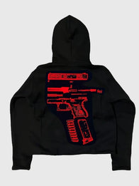 In Glock We Trust Hoodie Hoodie unisex detail view 4 | Dash Racegear — Billionaire Studios In Glock We Trust Hoodie, black pullover with bold graphics for urban fashion fans.