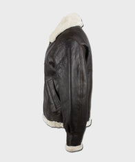 Mens Black Leather Aviator B3 Jacket Jacket men detail view 2 | Dash Racegear — Mens B3 Black Leather Aviator Jacket