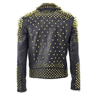 Stephen Biker Studded Black Leather Jacket Leather Jacket unisex detail view 2 | Dash Racegear — Biker Black Studded Leather Jacket