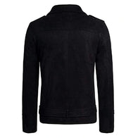 Mens Black Biker Suede Leather Jacket Leather Jacket men detail view 2 | Dash Racegear — Black Biker Suede Leather Jacket