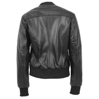 Margaret Black Bomber Leather Jacket Bomber Jacket unisex detail view 2 | Dash Racegear — Slim-Fit Bomber Leather Jacket