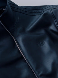 Adidas A-Type Leather Track Jacket Jacket unisex detail view 2 | Dash Racegear — Adidas A-Type 2026 black leather track jacket offers a refined sporty look with premium texture and a clean unisex fit.
