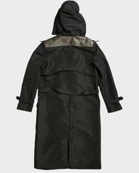 Black Long Zipper Raincoat Coat unisex detail view 4 | Dash Racegear — Mens Zipper Long Coat