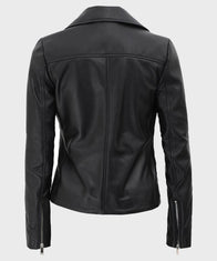 Kinzie Black Motorcycle Leather Jacket Leather Jacket unisex detail view 3 | Dash Racegear — Womens Motorcycle Leather Black Jacket