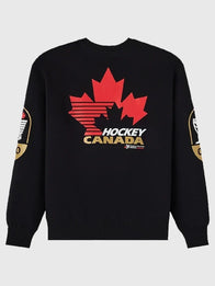 OVO x Hockey Canada Fleece Sweatshirt Sweatshirt unisex detail view 2 | Dash Racegear — OVO x Hockey Canada Black Sweatshirt combines fleece warmth and fan-ready design for everyday wear or match days.