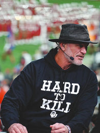 Hard to Kill Oklahoma Hoodie Hoodie unisex front product view | Dash Racegear — Hard to Kill Oklahoma black fleece pullover hoodie offering warmth and comfort, perfect for loyal supporters on casual outings.