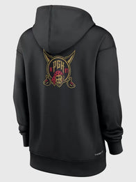 Pittsburgh Pirates 2026 City Connect Hoodie Hoodie unisex detail view 4 | Dash Racegear — Pirates Nike 2026 City Connect women’s Therma hoodie in black, soft fleece lining for everyday chilly-day layering.