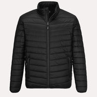 Mens Black Puffer Down Jacket Jacket men front product view | Dash Racegear — Black Puffer Down Jacket For Mens