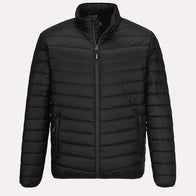 Mens Black Puffer Down Jacket Jacket men front product view | Dash Racegear — Black Puffer Down Jacket For Mens