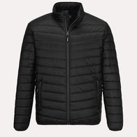 Mens Black Puffer Down Jacket Jacket men front product view | Dash Racegear — Black Puffer Down Jacket For Mens