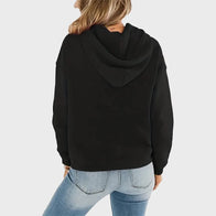 Women Black Pullover Hoodie Hoodie women detail view 2 | Dash Racegear — Women Black Pullover Hoodie