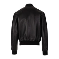 Nancy Black Leather Bomber Jacket Bomber Jacket unisex detail view 2 | Dash Racegear — Black Leather Bomber Jacket For Women
