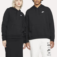 Black Nike Sportswear Club Hoodie Hoodie unisex front product view | Dash Racegear — All-Black Classic – Nike Club Hoodie for Daily Wear