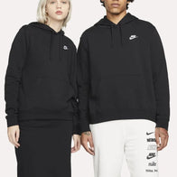 Black Nike Sportswear Club Hoodie Hoodie unisex front product view | Dash Racegear — All-Black Classic – Nike Club Hoodie for Daily Wear