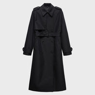 Black Trench Coat Women Coat women front product view | Dash Racegear — Womens Black Trench Coat