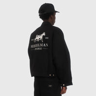 Siegelman Stable Embroidered Coaches Jacket Jacket unisex detail view 4 | Dash Racegear — Siegelman Racing Stable black cotton coaches jacket with front embroidery
