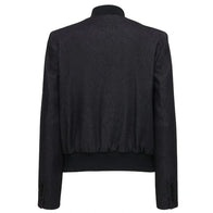 Women Black Bomber Jacket Bomber Jacket women detail view 2 | Dash Racegear — Women Black Zipper Bomber Jacket