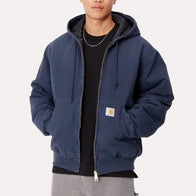 Carhartt Navy Blue Hooded Jacket Jacket unisex detail view 3 | Dash Racegear — Carhartt men’s blue hooded jacket