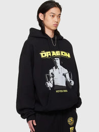 Bruce Lee x LUU DAN Oversized Hoodie Hoodie unisex detail view 3 | Dash Racegear — Bruce Lee x LUU DAN 2026 Black Oversized Hoodie with bold streetwear attitude and relaxed modern fit.