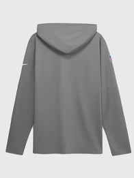 Buffalo Bills Nike Sideline Long Sleeve Hooded T-Shirt Shirt unisex detail view 2 | Dash Racegear — Gray Buffalo Bills 2026 Nike Sideline Lightweight Long Sleeve Hooded Dri-FIT T-shirt crafted for breathable comfort and versatile casual fashion.