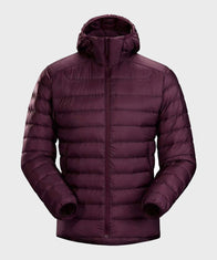 Burgundy Hooded Down Jacket Puffer Jacket unisex front product view | Dash Racegear — Winter Puffer Burgundy Jacket