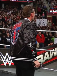 CM Punk Chicago Made Bomber Jacket Bomber Jacket unisex detail view 2 | Dash Racegear — WWE CM Punk Chicago Made black bomber jacket with ribbed hem and bold chest print, perfect fan layer.