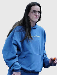 Caitlin Clark Shoot More Threes Hoodie Hoodie unisex detail view 5 | Dash Racegear — Caitlin Clark Shoot More Threes blue pullover fleece hoodie, featuring a bold basketball-inspired design with modern fan style.