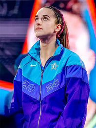 Caitlin Clark WNBA All-Star Game Windrunner Jacket Jacket unisex front product view | Dash Racegear — WNBA All-Star Game Caitlin Clark 2026 Full-Zip Windrunner Jacket featuring premium comfort and bold basketball-inspired everyday style.
