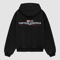 Captain America Brave New World 2025 Hoodie Hoodie unisex detail view 2 | Dash Racegear — Captain America hoodie featuring Brave New World emblem