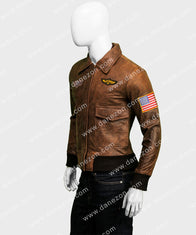 Captain Marvel Flight Bomber Jacket Bomber Jacket unisex detail view 2 | Dash Racegear — Captain Marvel Brie Larson Bomber Leather Jacket