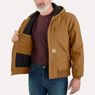 Mens Carhartt Brown Bomber Hooded Jacket Jacket unisex detail view 3 | Dash Racegear — Carhartt bomber jacket for Mens