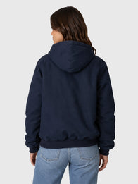 Carhartt Iceman Jacket Jacket unisex detail view 4 | Dash Racegear — Blue unisex hooded jacket combining workwear durability with modern streetwear styling and soft interior feel.
