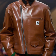 Sacai x Carhartt Leather Jacket Leather Jacket unisex detail view 2 | Dash Racegear — Carhartt x Sacai collaboration leather jacket with modern streetwear edge