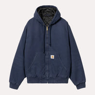 Carhartt Navy Blue Hooded Jacket Jacket unisex front product view | Dash Racegear — Carhartt blue jacket with hood