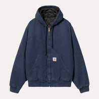 Carhartt Navy Blue Hooded Jacket Jacket unisex front product view | Dash Racegear — Carhartt blue jacket with hood
