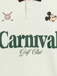 Carnival Golf x Disney Mickey Stars Polo Shirt Shirt unisex detail view 3 | Dash Racegear — Disney Mickey Carnival Golf 2026 Stars LS polo shirt blending soft cream styling with modern everyday versatility.