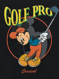 Carnival Golf x Disney Mickey Swing OVS T-Shirt Shirt unisex detail view 3 | Dash Racegear — Disney Mickey Swing OVS 2026 black T-shirt blending Carnival Golf style with breathable all-day comfort.