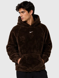Nocta x Nike Chalet Polar Hoodie Hoodie unisex detail view 5 | Dash Racegear — Nocta x Nike Chalet Polar Faux Fur Hoodie in Brown for Unisex with plush texture, zip front, and winter-ready coverage