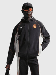 Chelsea Nike Repel Strike Hooded Jacket Jacket unisex front product view | Dash Racegear — 2026 Men’s Chelsea Nike Repel Strike Hooded Jacket in black, lightweight and weather-ready for training or daily wear.