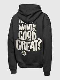 Chicago Bulls Derrick Rose Good or Great Hoodie Hoodie unisex detail view 2 | Dash Racegear — Mitchell & Ness Chicago Bulls Derrick Rose Good or Great Hoodie in black, cozy and stylish for casual outings.