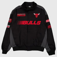 New Era Chicago Bulls Motorsports Jacket Jacket unisex front product view | Dash Racegear — Trendy New Era Bulls Motorsports Team Jacket